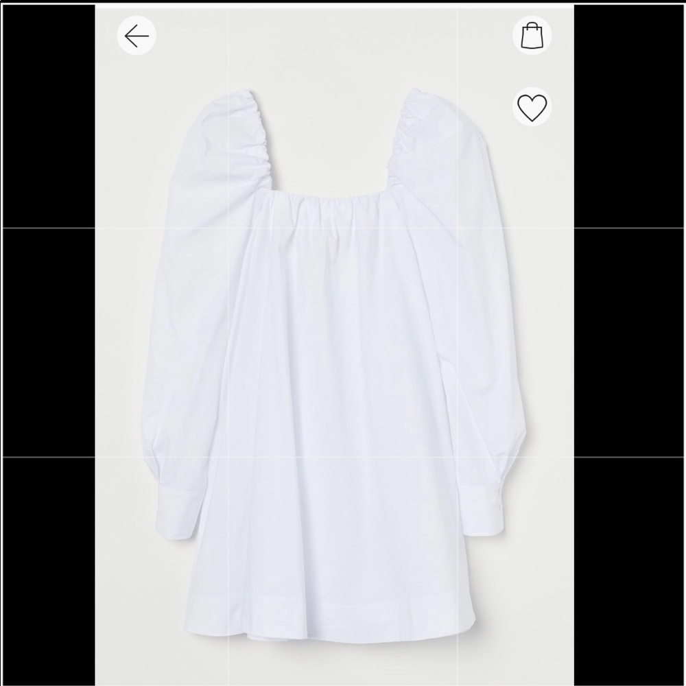 H&M White Cotton Poplin Dress NEW WITHOUT TAGS! (Marked small but fits medium)